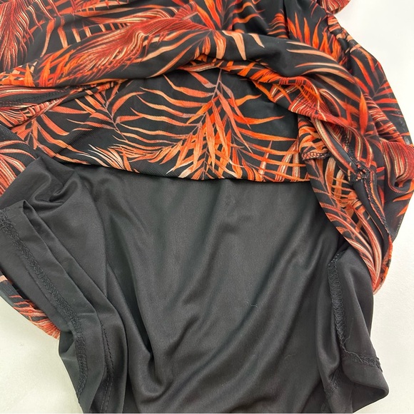 d.n.a. Couture Size 3X Black & Rust Tropical Spaghetti Strap Lined Dress NWT - Picture 6 of 8